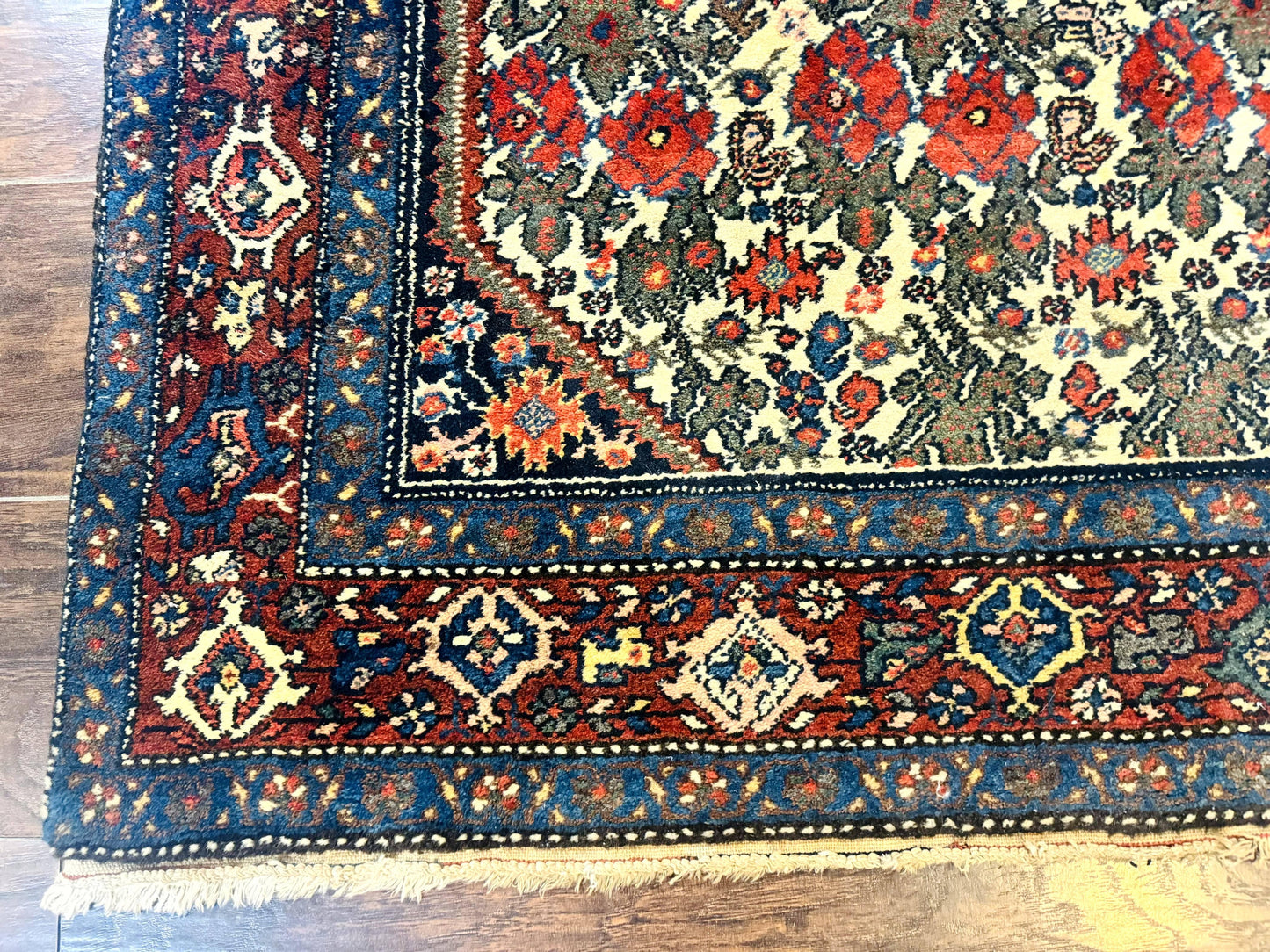 Persian Tribal Rug 3x5, Antique Persian Carpet, Floral Roses, Handmade, Persian Zanjan Rug - Nuvé