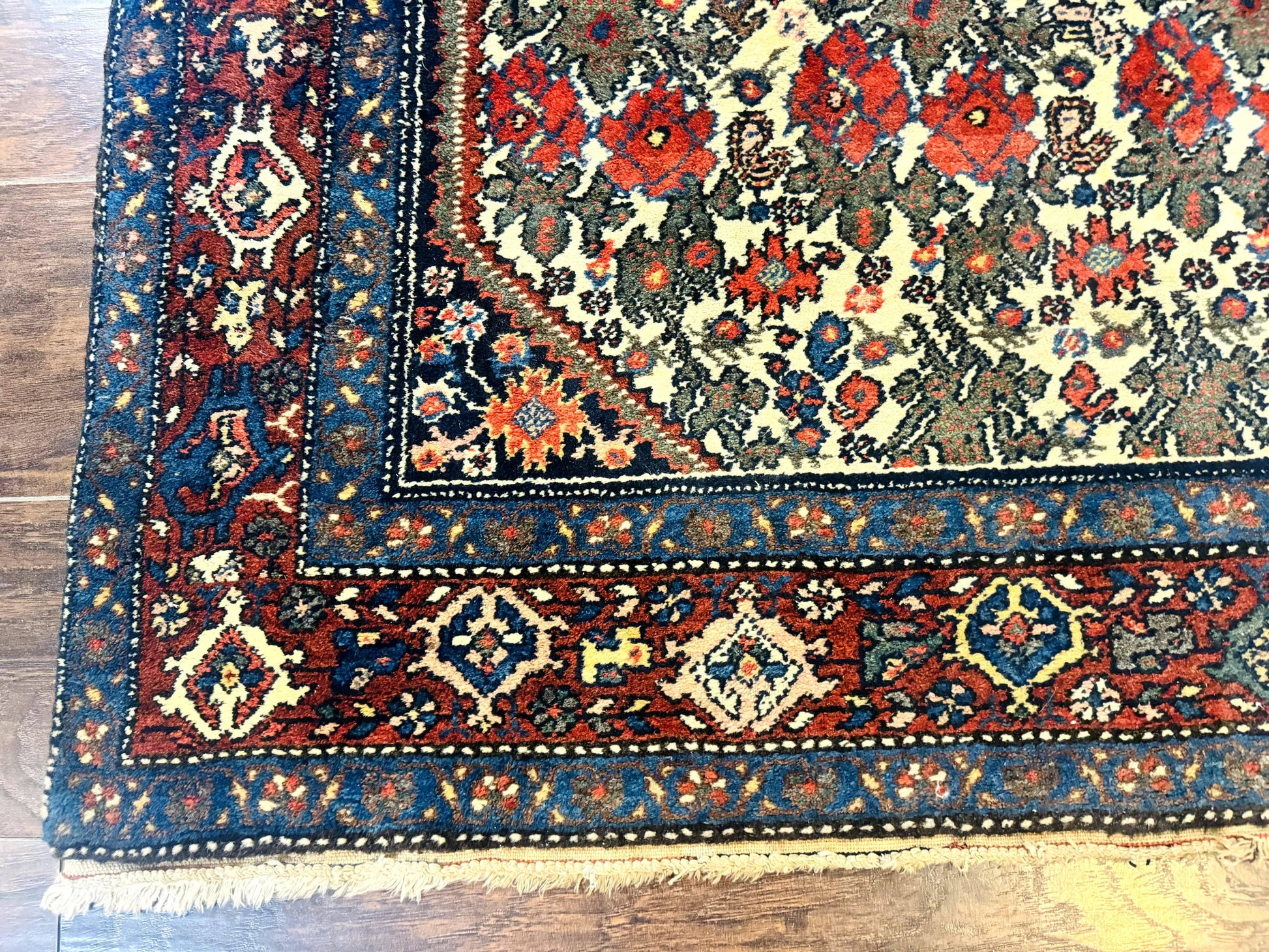 Persian Tribal Rug 3x5, Antique Persian Carpet, Floral Roses, Handmade, Persian Zanjan Rug - Nuvé