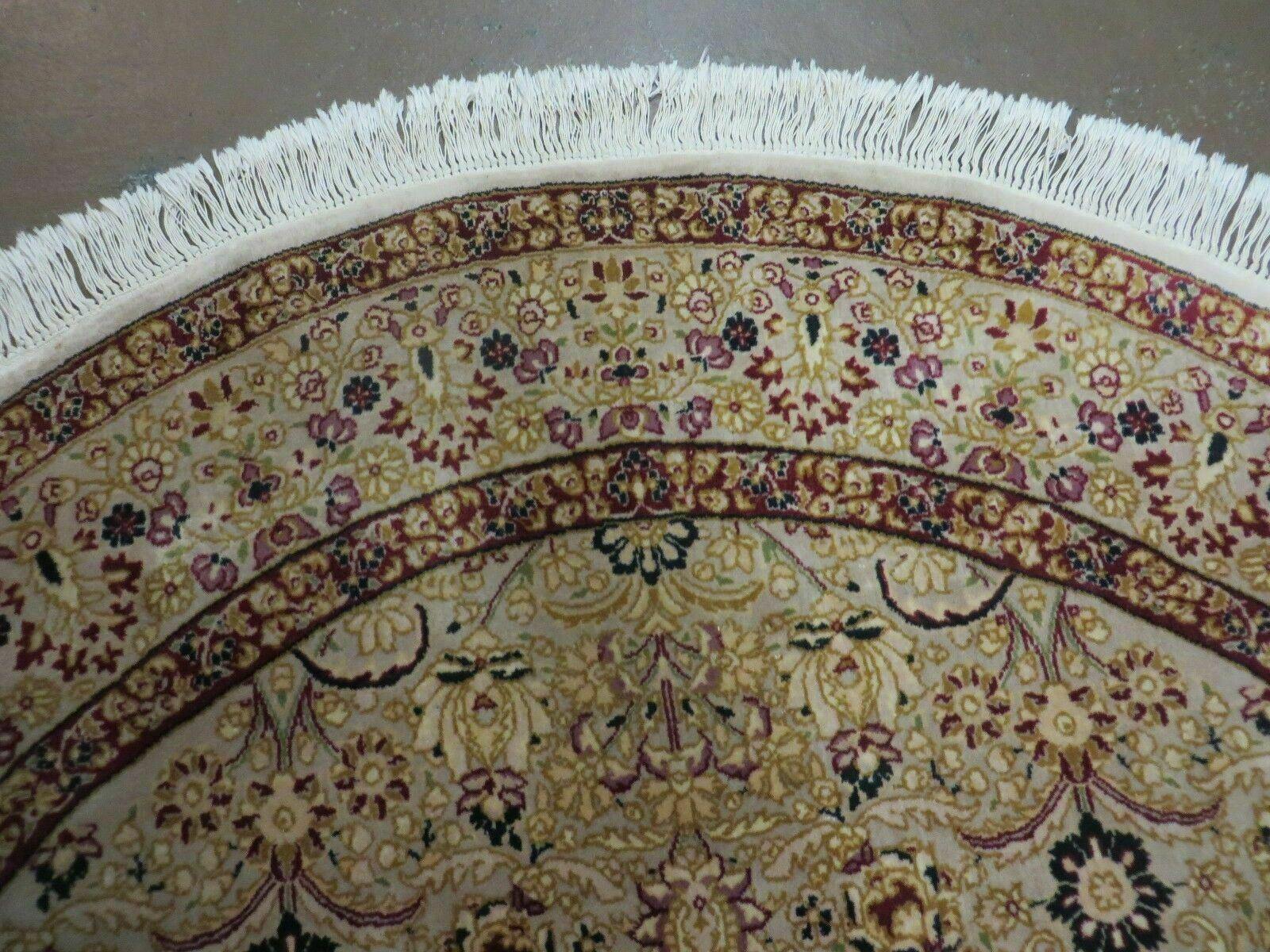 6' Handmade Fine Indian Wool Rug Carpet Round Silk Accent Beauty - Nuvé