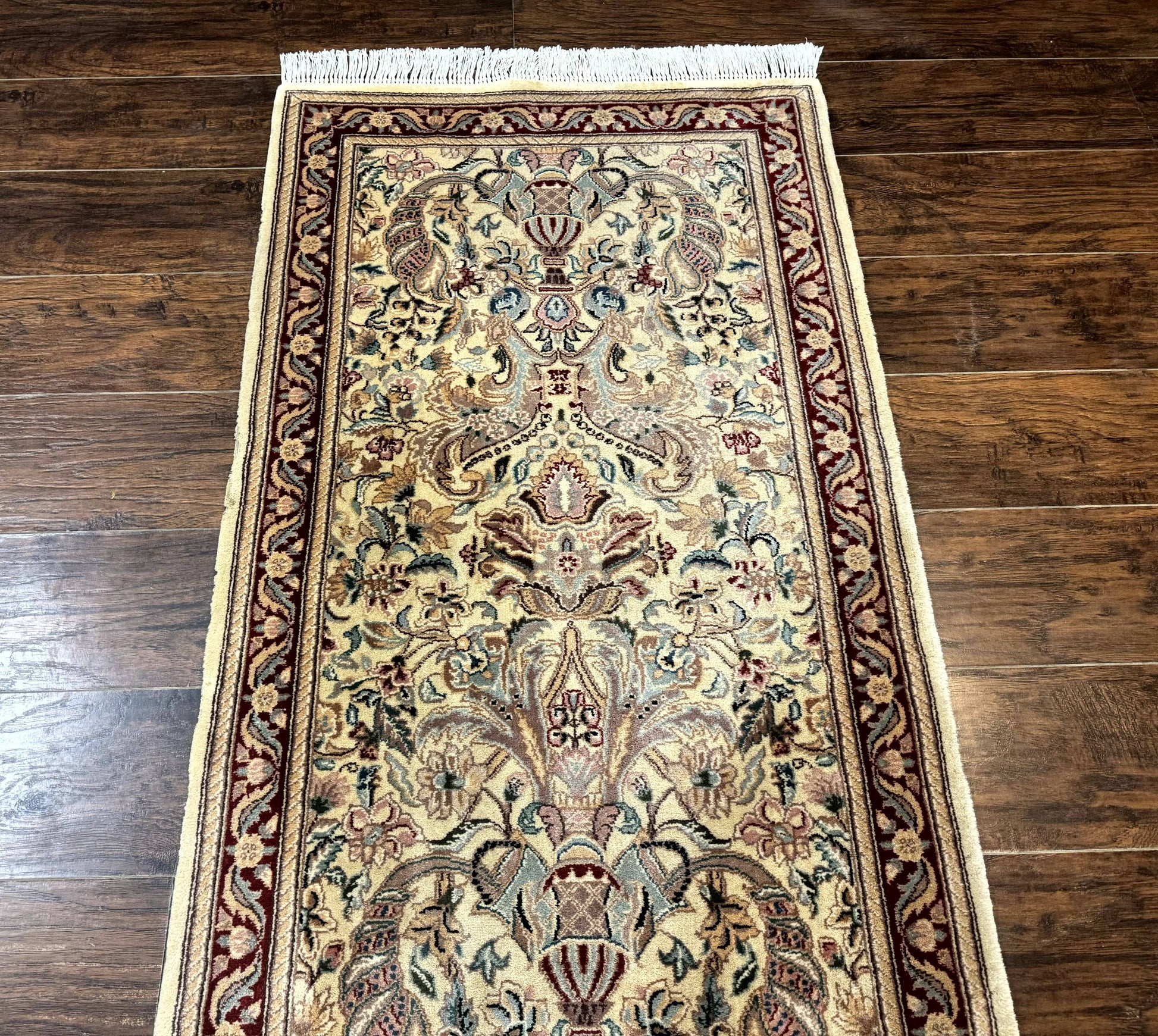 Pakistani Runner Rug 2.8 x 14, Pak Persian Hallway Rug, Cream Color - Nuvé