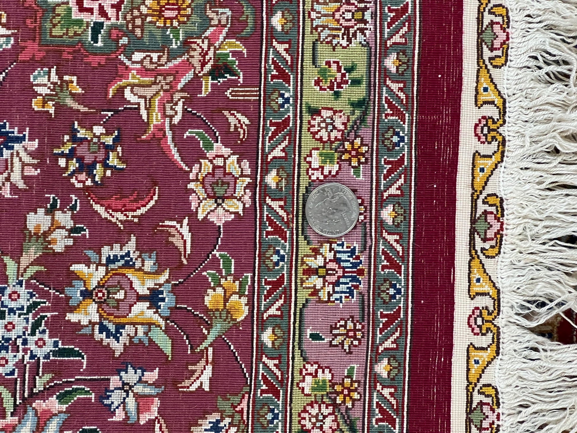 Stunning Persian Tabriz Rug 5x7, Signed by Masterweaver, Maroon, Floral Medallion, Ultra Fine 70 Raj 625 KPSI, Kork Wool Silk Foundation, Handmade - Nuvé