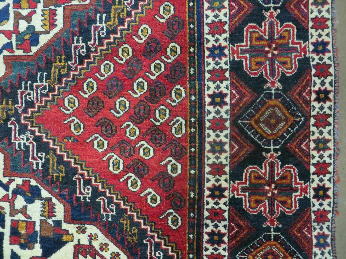 4' X 5.5' Vintage Handmade Turkish Tribal Wool Rug Medallion Nice - Nuvé