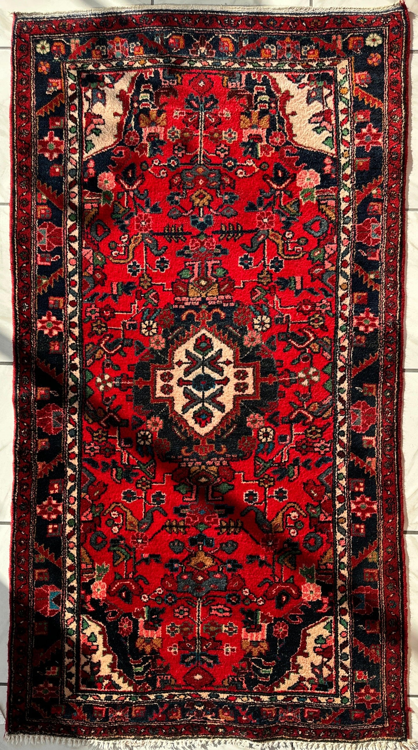 Hand-knotted Persian Hamadan wool Rug 3’8” x 6’4” - Nuvé