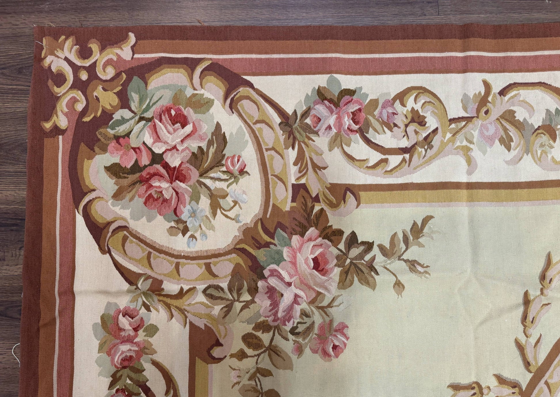 Large Aubusson Rug 10x14, European Elegant French Design, Floral Carpet - Nuvé
