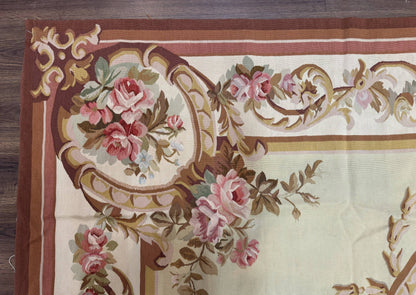 Large Aubusson Rug 10x14, European Elegant French Design, Floral Carpet - Nuvé