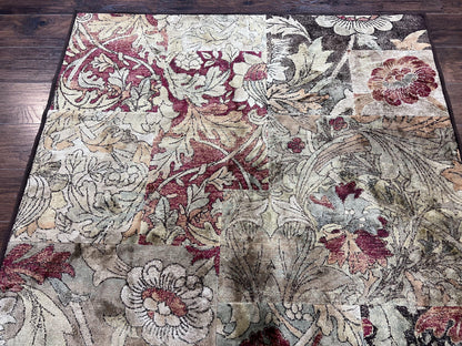 Modern Abstract Area Rug 5x7, Floral Design, Contemporary Carpet 5 x 7, Multicolor - Nuvé