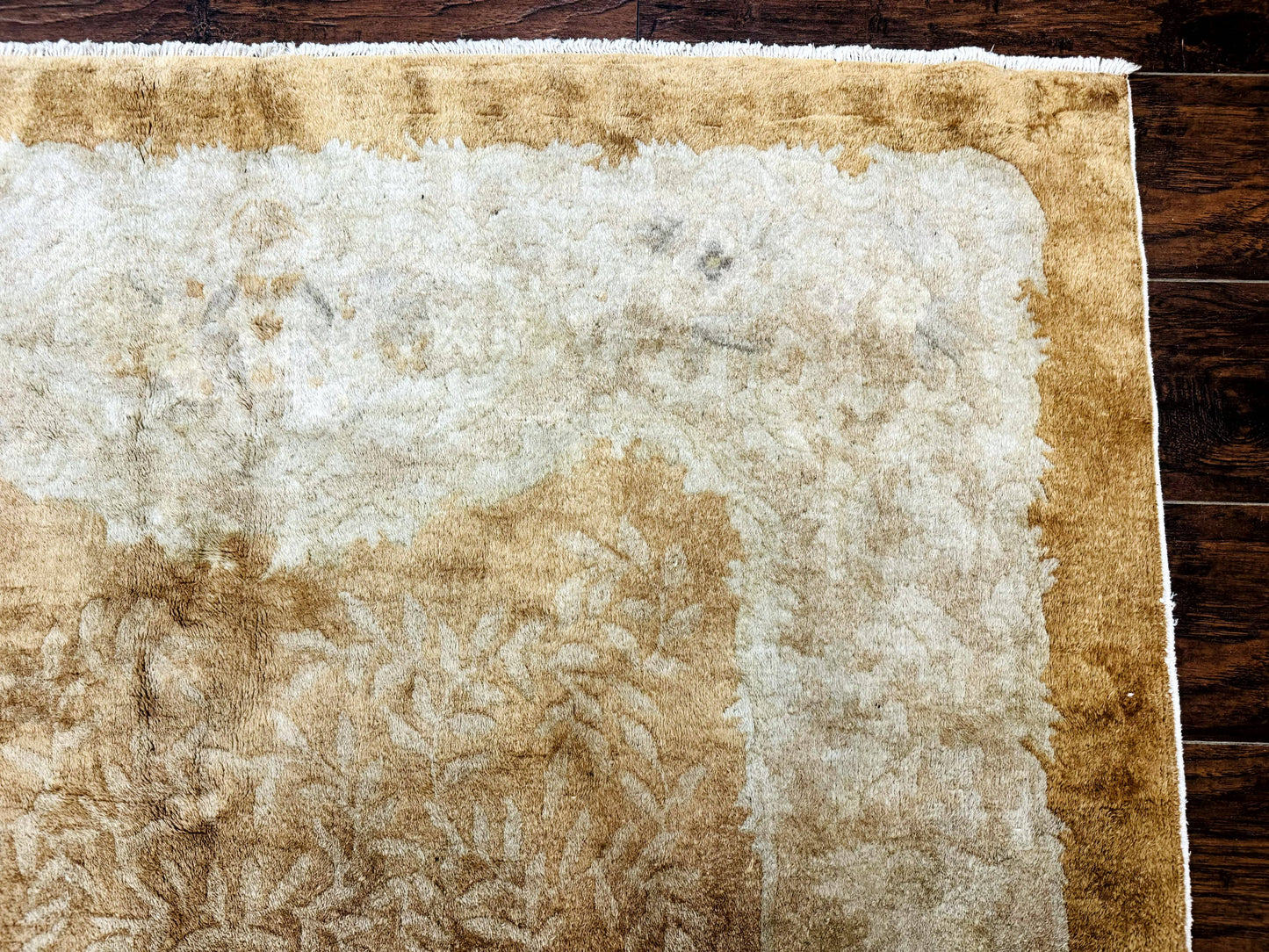 Chinese Peking Rug 5x7, Golden-Tan, Vintage Chinese Wool Carpet - Nuvé