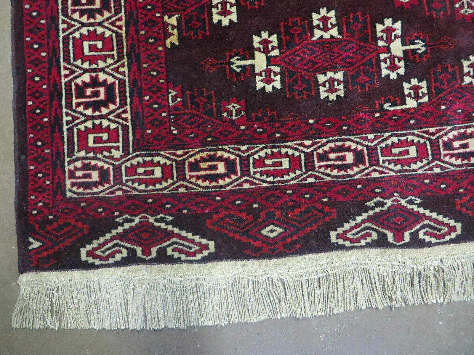 7' X 10' Antique Handmade Yamud Turkoman Wool Rug Excellent - Nuvé