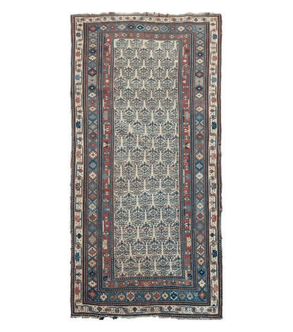 5' X 9' Antique Handmade Caucasian Kuba Wool Rug Veg Dye Runner Nice