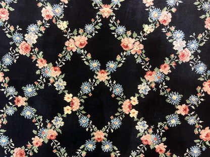 Karastan Rug 8.8 x 12, Garden of Eden #509/1270, Ebony Trellis, Vintage Discontinued Wool Pile Karastan Carpet - Nuvé