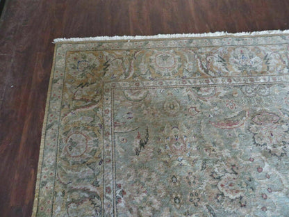8' X 10' Vintage Handmade India Floral Oriental Top Quality Jaipur Tea Wash - Nuvé