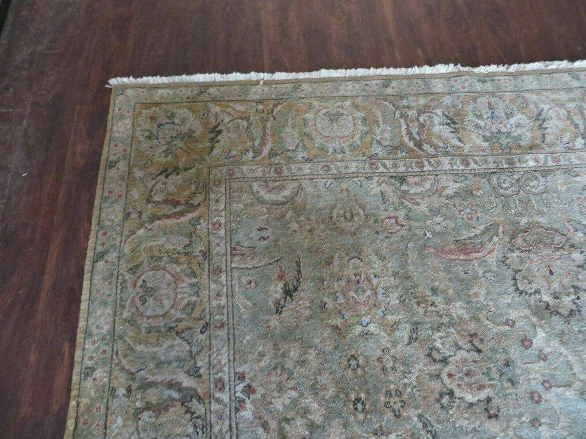 8' X 10' Vintage Handmade India Floral Oriental Top Quality Jaipur Tea Wash