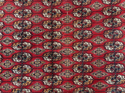 Bokhara Rug 9x12, Red Turkoman Rug, Pakistani Rug, Tribal Carpet, Wool Rug, Red Rug - Nuvé