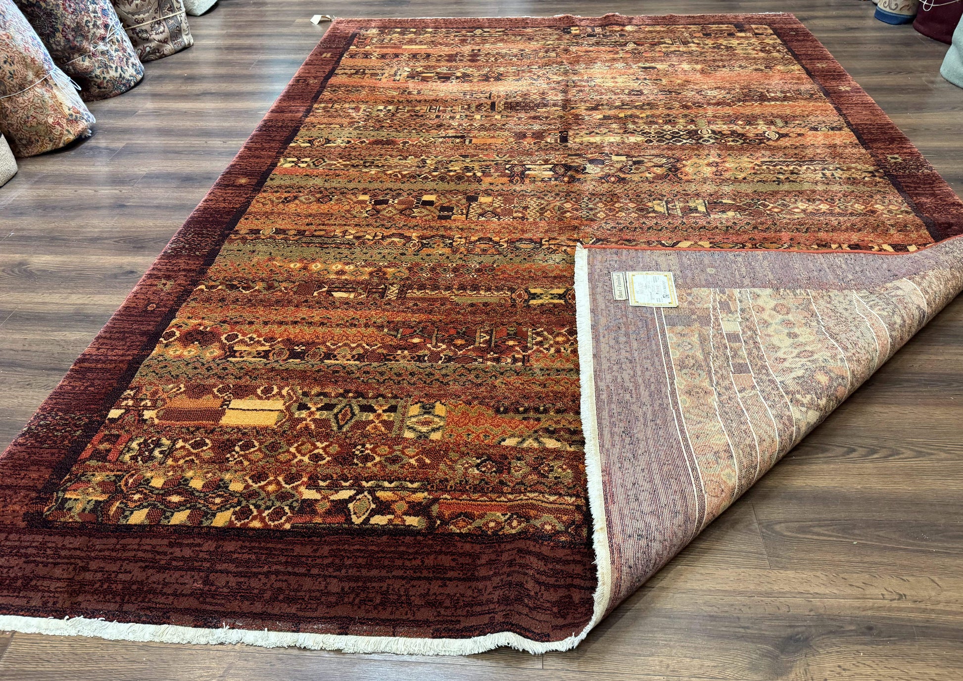 Couristan Rug 8x11 Brown Contemporary Wool Belgium Power Loomed Carpet - Nuvé