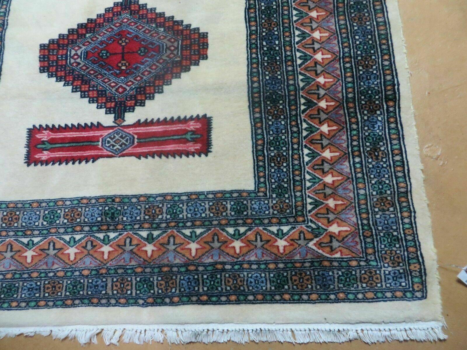 4' X 6' Vintage Handmade Bokhara Turkoman Pakistan Wool Rug Carpet Nice - Nuvé