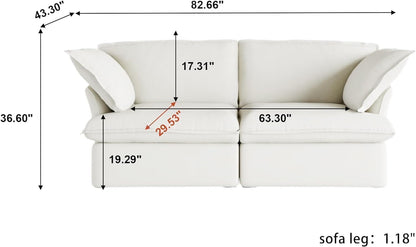 Sabi Modular Boucle Cloud Sofa - Snow White - 2-Seater Sofa - Nuvé