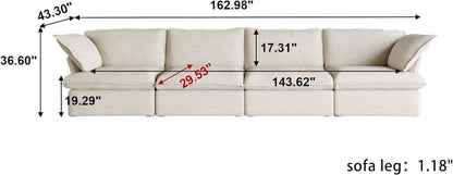 Sabi Modular Boucle Cloud Sofa - Beige - 4-Seater Sofa - Nuvé