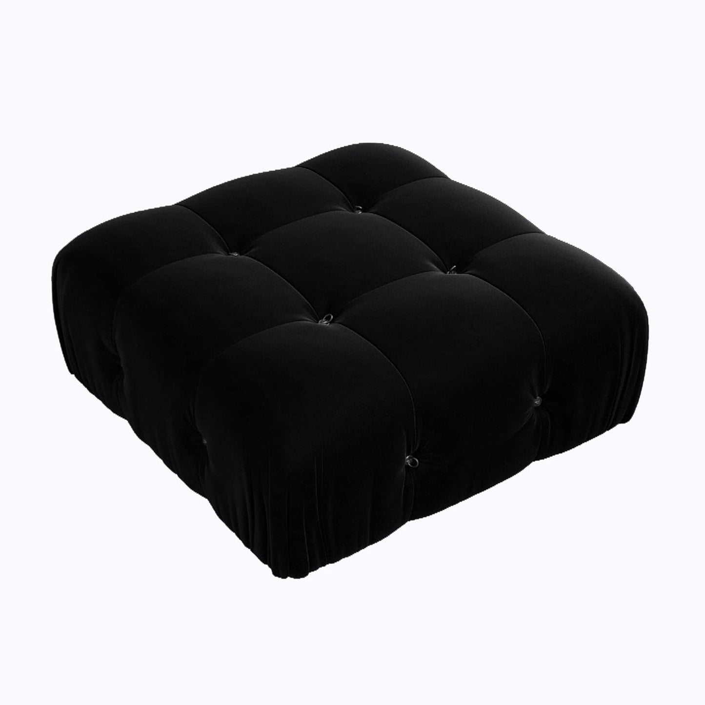 Nuvé® Takumi Velvet Modular Bouclé Cloud Sofa - Black - Ottoman - Nuvé