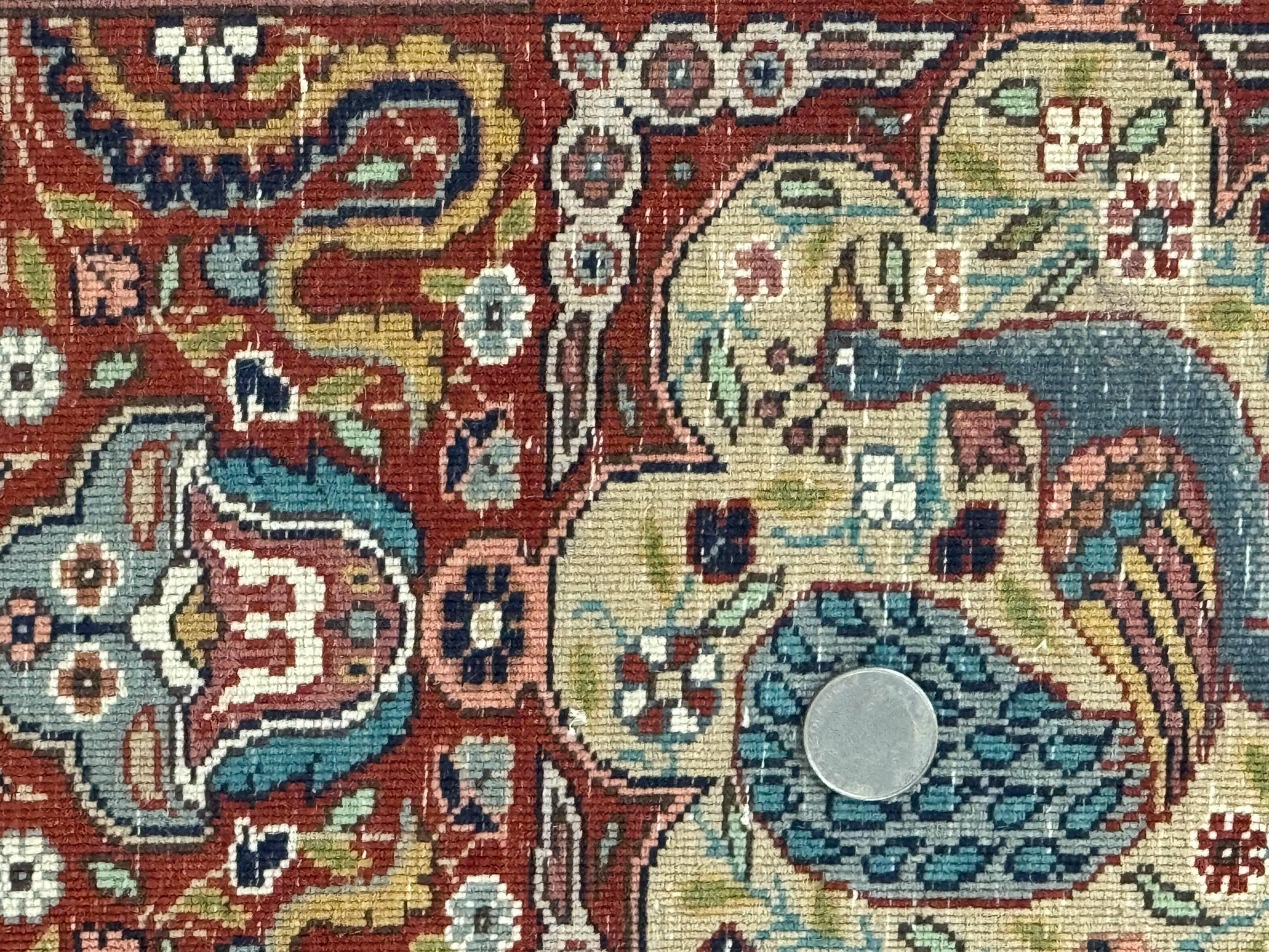 Wonderful Pak Persian Rug 9x12, Very Fine 260 KPSI, Floral Peacocks, Handmade Vintage Wool Rug - Nuvé