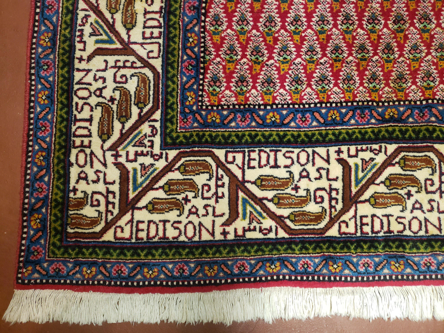6x9 Finely Woven Turkish Tribal Rug, Boteh/Paisley Pattern, Red & Beige Area Rug, Vintage Wool Carpet, Entryway Rug, Hand-Knotted Foyer Rug - Nuvé