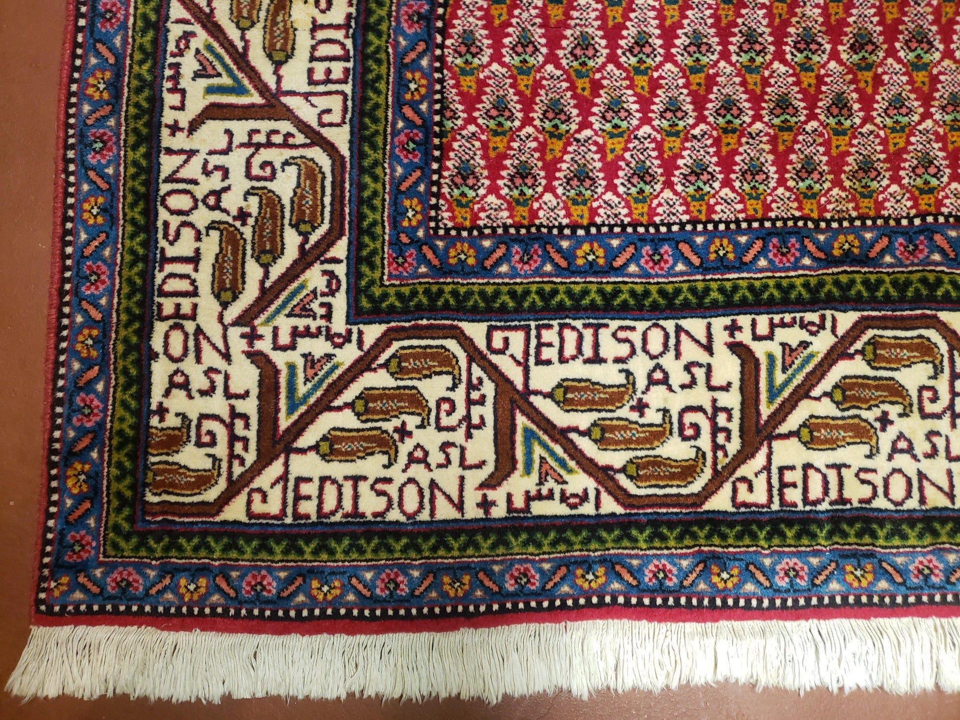 6x9 Finely Woven Turkish Tribal Rug, Boteh/Paisley Pattern, Red & Beige Area Rug, Vintage Wool Carpet, Entryway Rug, Hand-Knotted Foyer Rug - Nuvé
