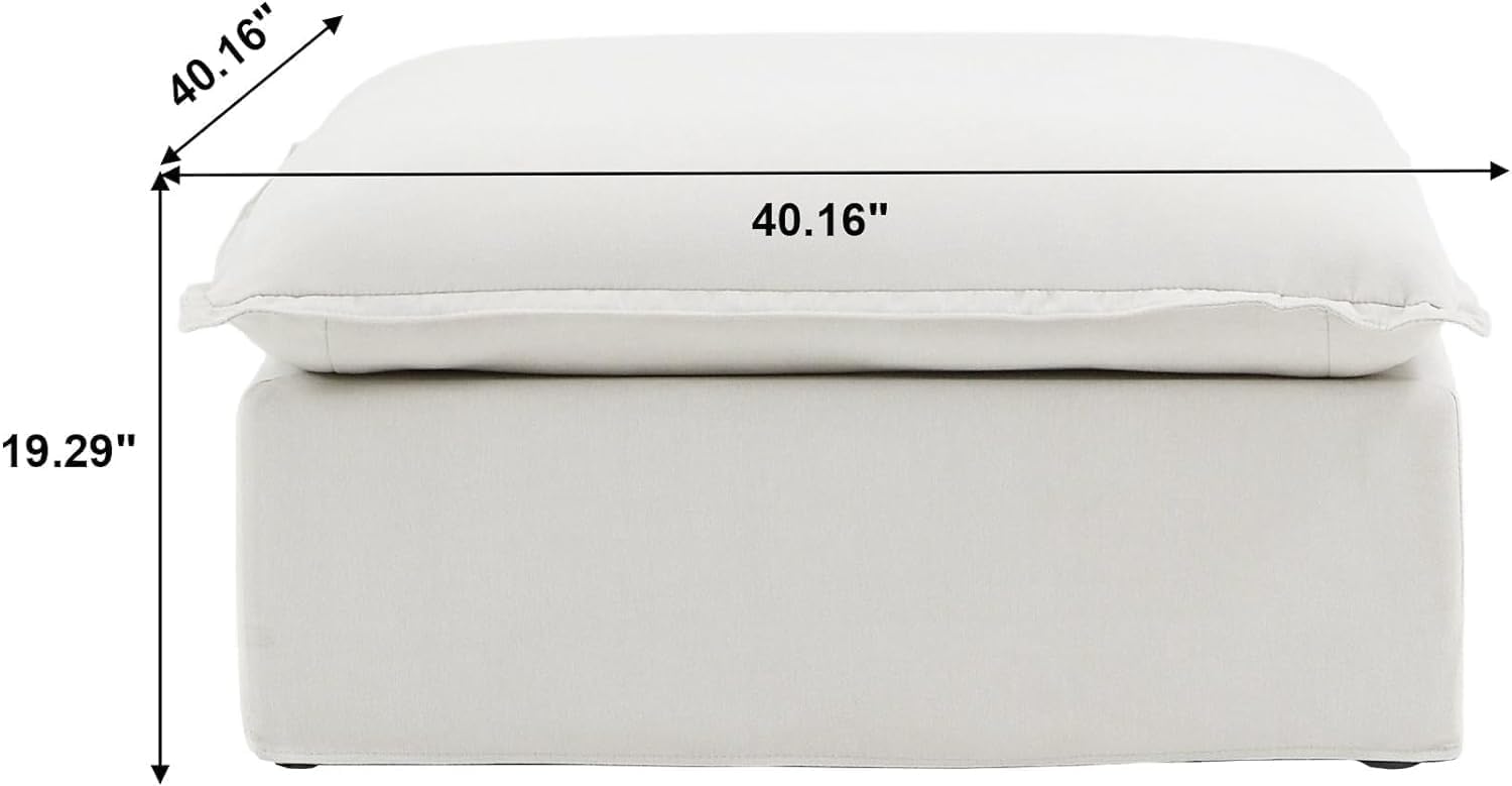 Sabi Modular Boucle Cloud Sofa - Beige - Single Ottoman - Nuvé