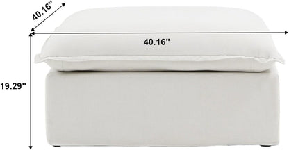 Sabi Modular Boucle Cloud Sofa - Beige - Single Ottoman - Nuvé