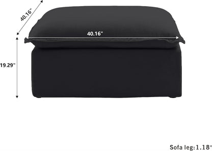 Sabi Modular Boucle Cloud Sofa - Obsidian Black - Single Ottoman - Nuvé