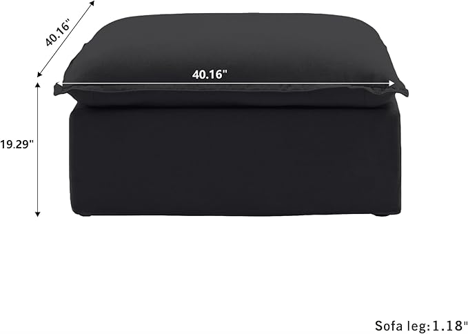 Sabi Modular Boucle Cloud Sofa - Green - Single Ottoman - Nuvé