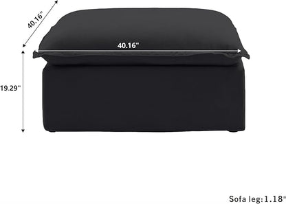Sabi Modular Boucle Cloud Sofa - Green - Single Ottoman - Nuvé