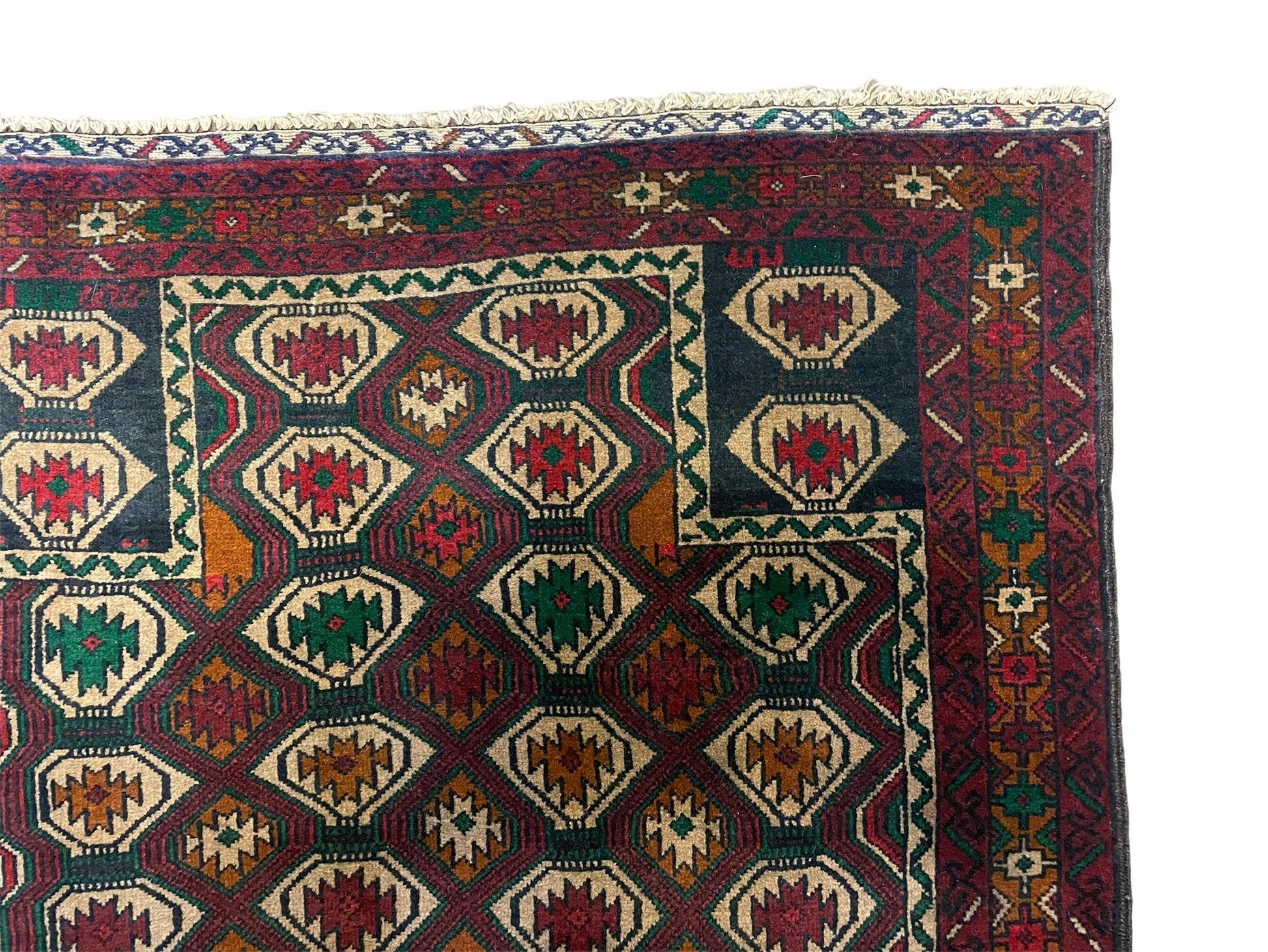 3x5 Vintage Handmade Wool Rug Tribal Turkoman Balouch Prayer Rug Organic Dyes - Nuvé