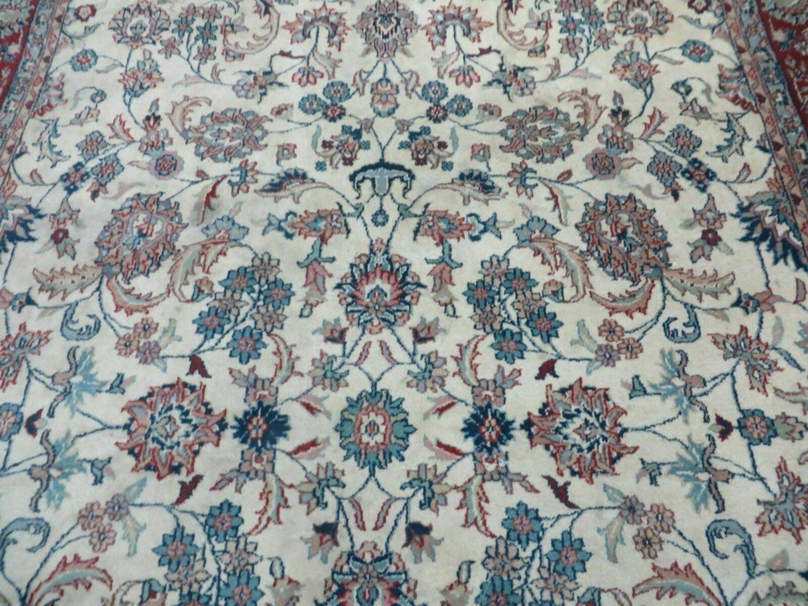 6' X 9' Vintage Handmade Fine Chinese Floral Oriental Wool Rug Carpet Beige - Nuvé