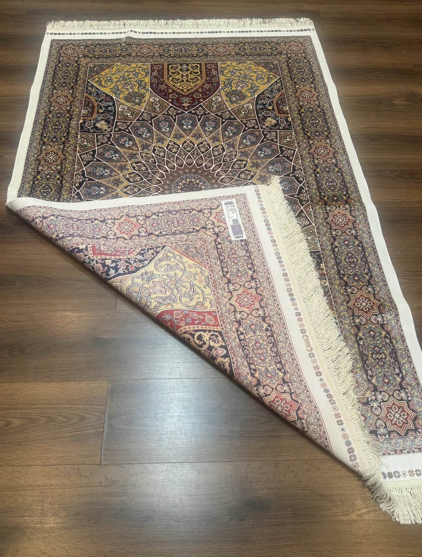 Turkish Silk Rug 4x6, Dome Design, Memluk Carpet, Bamboo Silk, New - Nuvé