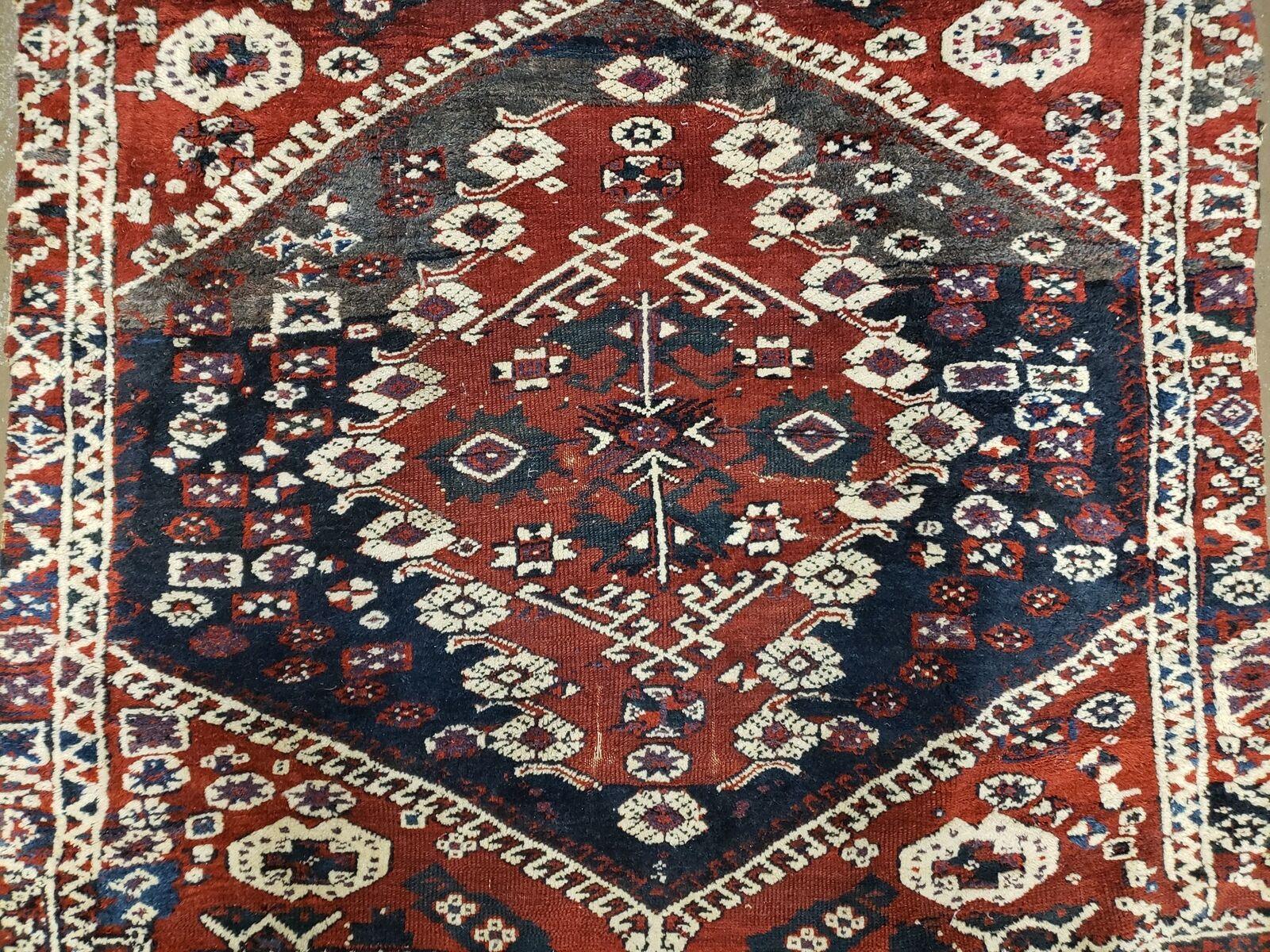 4' X 4' 4" Antique Handmade Turkish Oriental Bergema Wool Veg Dyes Tribal Collectible Rug - Nuvé