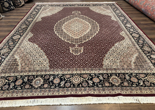 Sino Persian Rug 8x10, Herati, Elegant Oriental Carpet, Dark Maroon - Nuvé