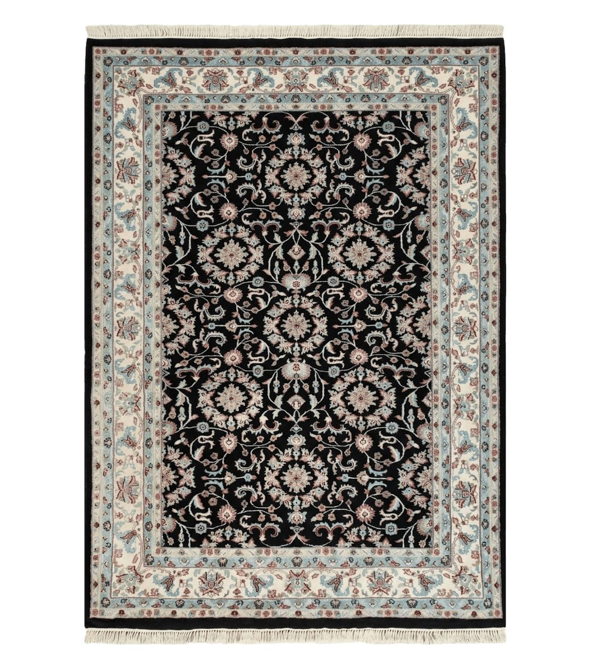 6' X 9' Handmade Indian Agra Wool Rug Carpet Vegetable Dyes Black
