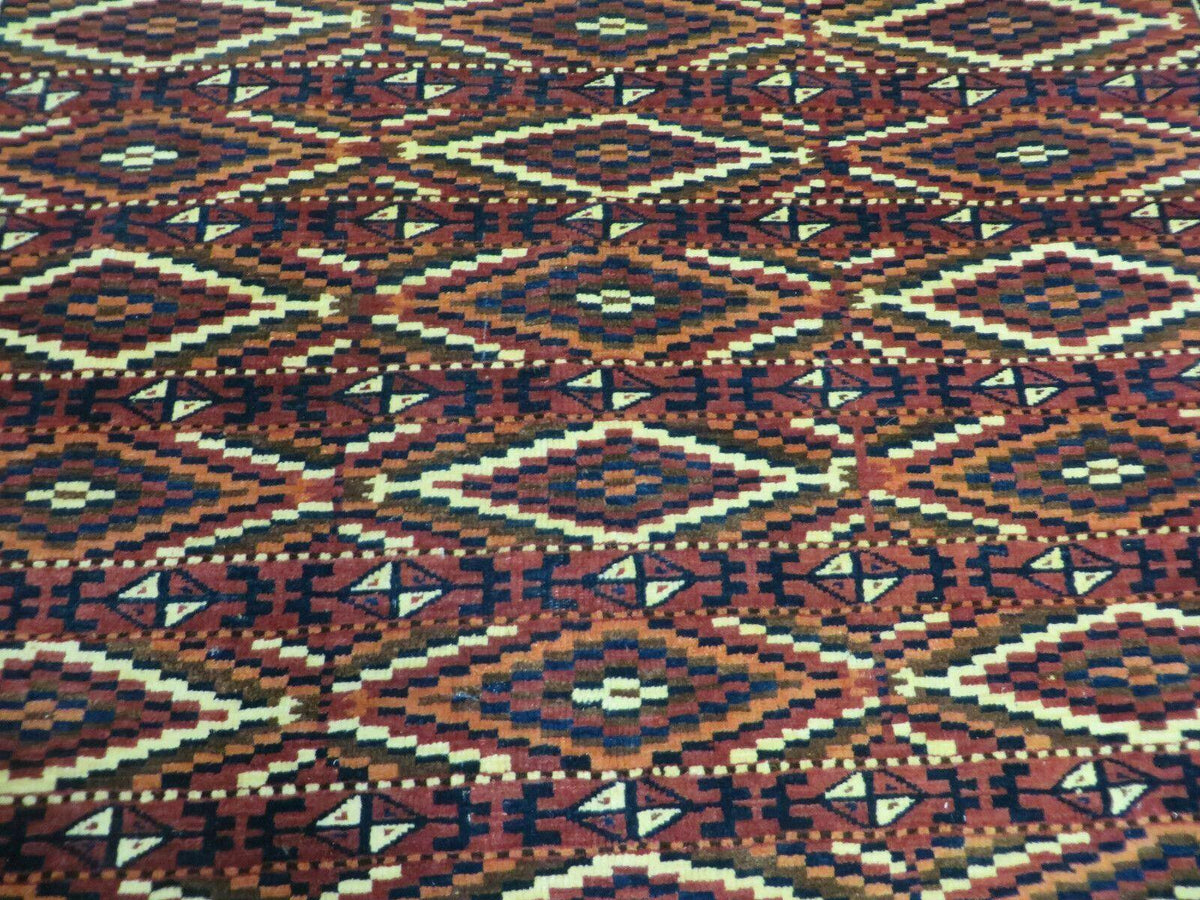 4' X 8' Antique Handmade Russian Bokhara Turkoman Yamud Wool Rug Carpet Nice