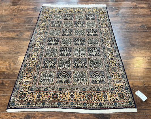 Persian Qum Rug 5x7, Panel Design Oriental Carpet, Multicolor, Hand Knotted Wool Vintage Traditional Rug, Medium Size 5 x 7 ft, Fine Rug - Nuvé