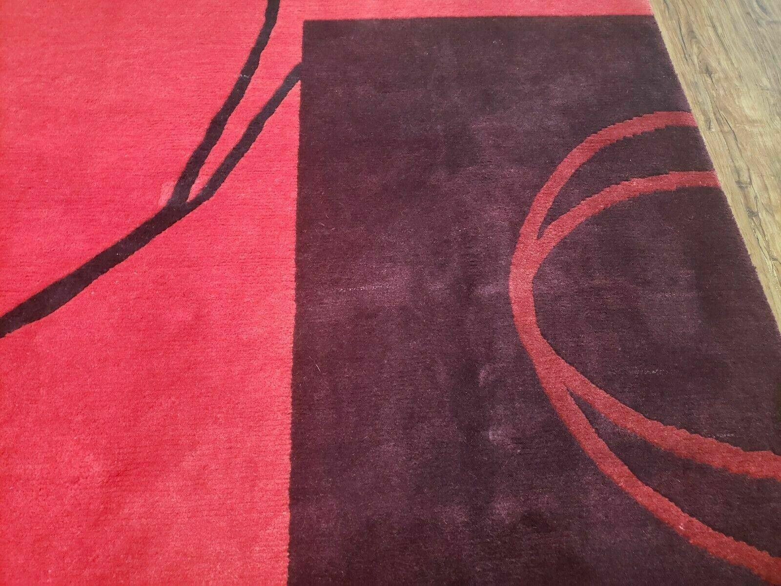 8' X 10' Tibetan Nepal Art Deco Hand Knotted Wool Rug Modern Contemporary Nice - Nuvé