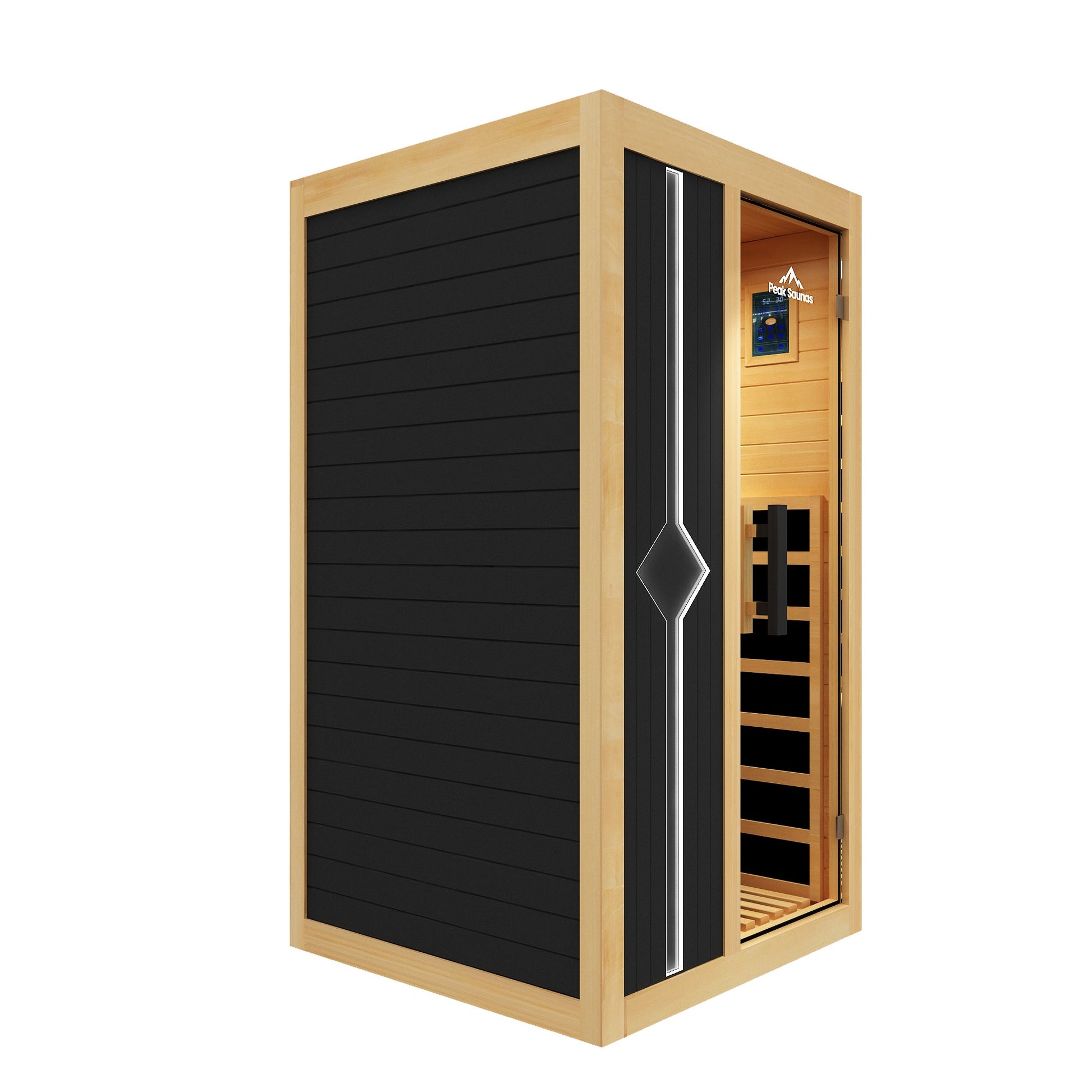 Peak Saunas Olympus Luxury 1-2 Person FAR Infrared Sauna with Smart WiFi App Control - Nuvé