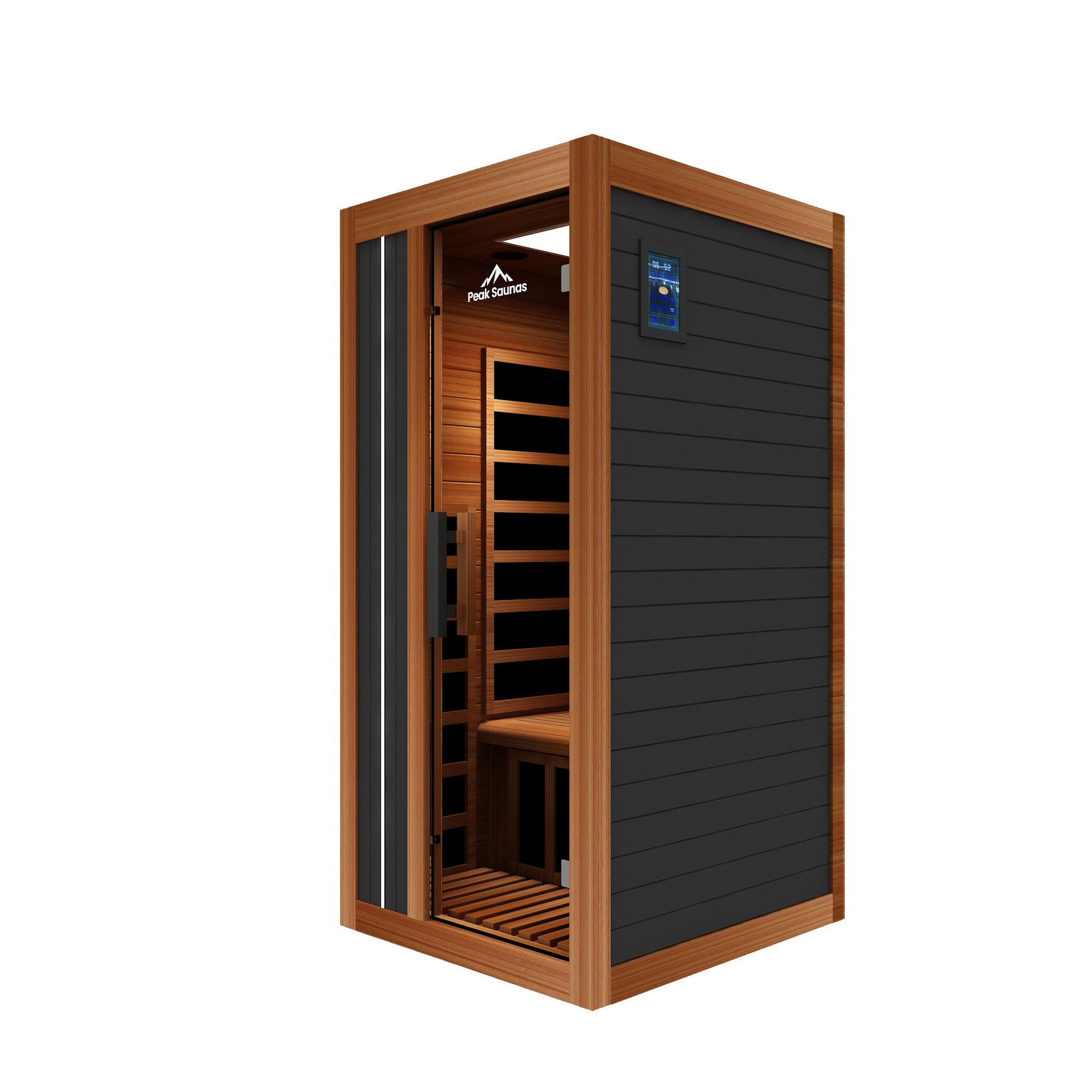 Peak Saunas Aspen Luxury 1-Person FAR Infrared Sauna with Smart WiFi App Control - Nuvé