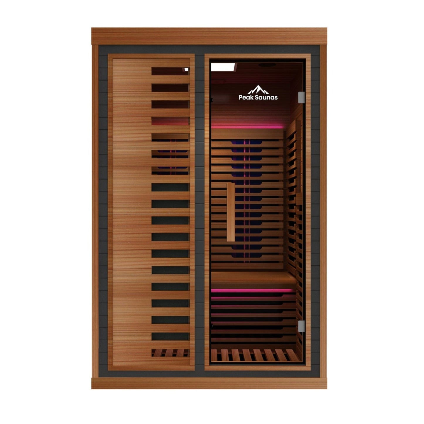 Peak Saunas Fuji 2-Person Full Spectrum Infrared Sauna with XL Medical-Grade Red Light Therapy & Smart WiFi App Control - Nuvé