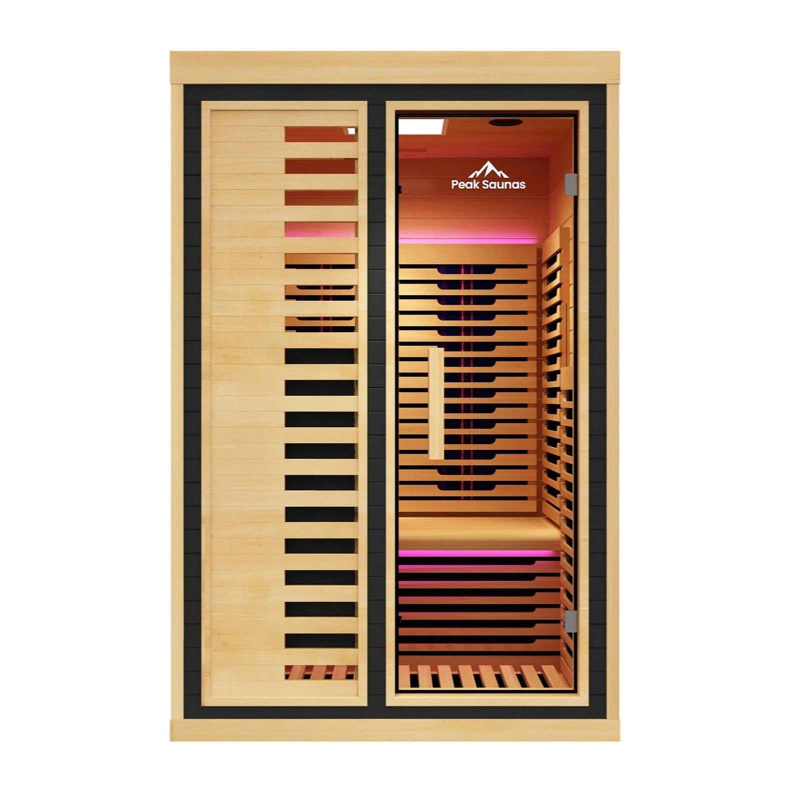 Peak Saunas Everest 2-Person Full Spectrum Infrared Sauna with XL Medical-Grade Red Light Therapy & Smart WiFi App Control - Nuvé