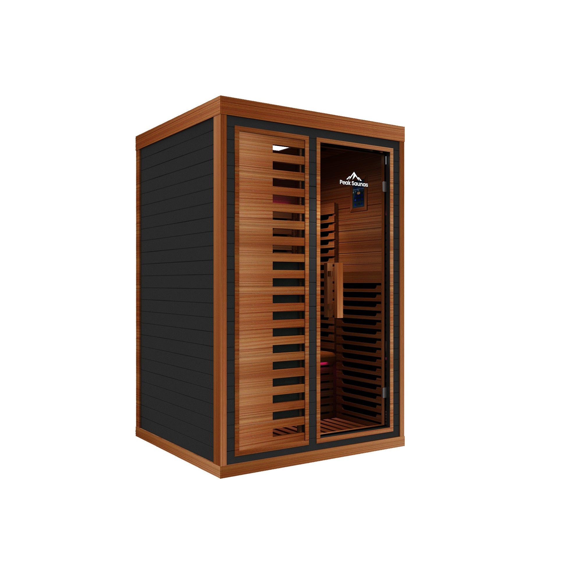 Peak Saunas Fuji 2-Person Full Spectrum Infrared Sauna with XL Medical-Grade Red Light Therapy & Smart WiFi App Control - Nuvé
