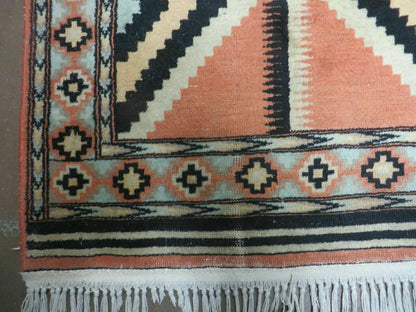 4' X 6' Vintage Handmade Turkish Melas Oushak Wool Rug Carpet Mehrab Red Nice - Nuvé