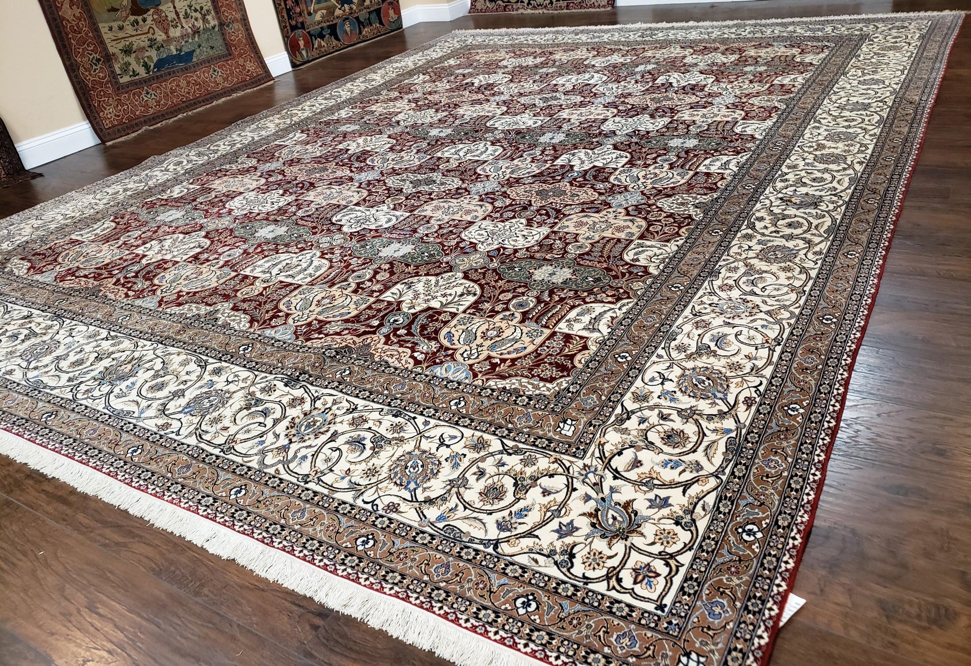Persian Nain Rug 11x15 – Wool on Silk, Hand-Knotted, Signed Masterpiece - Nuvé