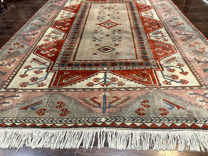Large Turkish Milas Rug 10x13, Gray, Vintage, Wool on Wool - Nuvé
