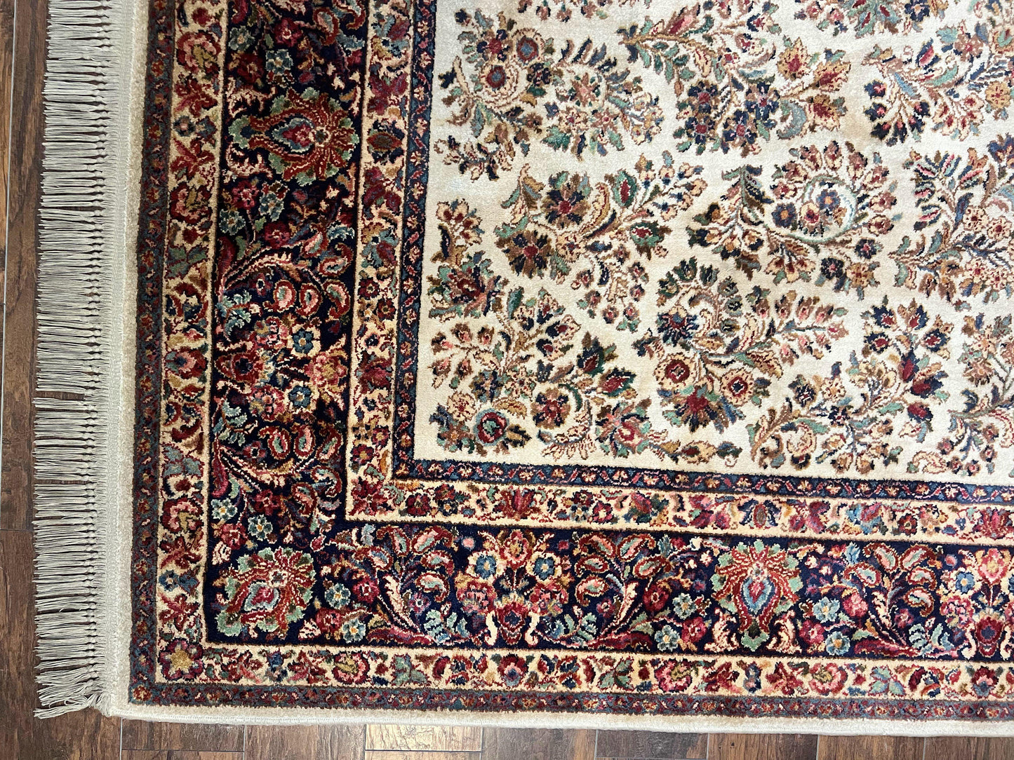 Karastan Rug 8' 8" x 12', Ivory Sarouk #760, Original Karastan Carpet 700 Series, Wool Karastan Area Rug, USA Made, Large Karastan w/ Label - Nuvé