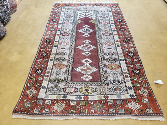 4x8 Turkish Rug - Turkish Oriental Carpet - Tribal Rug - Talesh Rug - Hand Knotted Wool Area Rug 4' 4" x 7' 6" Bedroom Rug Vintage - Nuvé