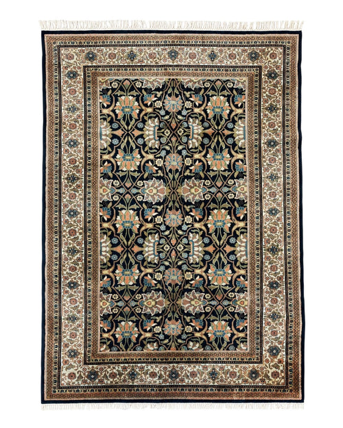 Indo Persian Bidjar Rug 6x10, Vintage Handmade Wool Carpet, Allover Pattern